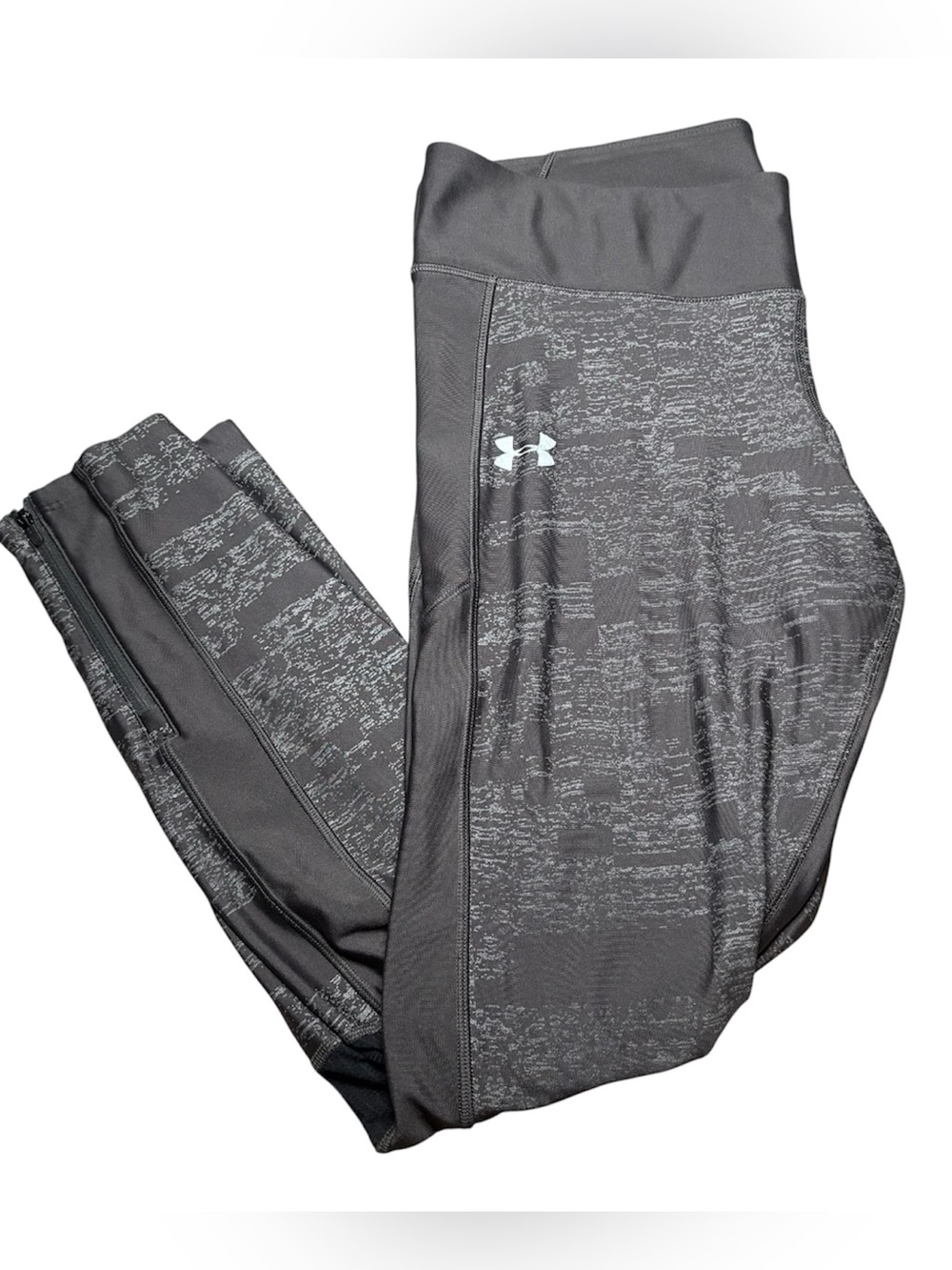 Under Armour Leggings Women's XL Gray Geometric Pattern Heat Gear Active